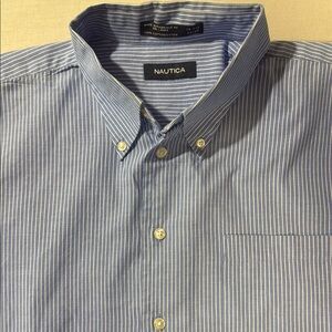 Nautica Men's Classic Blue Pinstripe Shirt